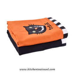 100% Cotton Halloween Embroidery Tea Towels