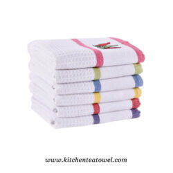 Cotton Waffle Weave Fruit Embroidery Tea Towels